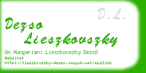 dezso lieszkovszky business card